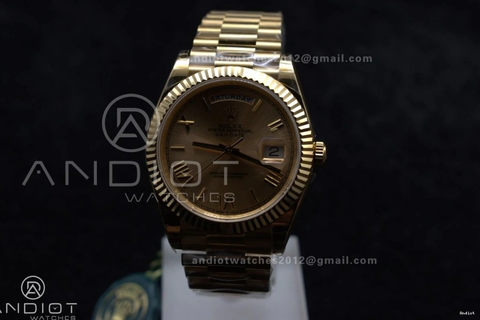 Dial Weight on Gold RG DayDate GSF A2836 40 President Roman Gain Bracelet 0128